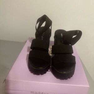 Madden Girl Black Chunky Sandals